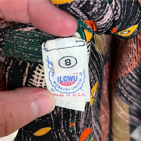 Stephen Burrows Vintage Multicolor Chiffon Shift Dress Short Sleeve Rare 70s, 8 - Picture 9 of 17